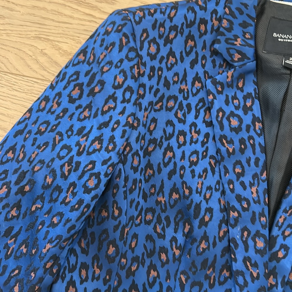 Banana Republic Metallic Animal Cheetah Print Boyfriend Blazer - Picture 4 of 6